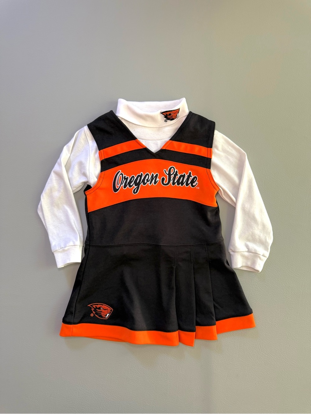 Oregon State Beavers Toddler Girls Cheerleader Dress 3T & Matching Turtleneck